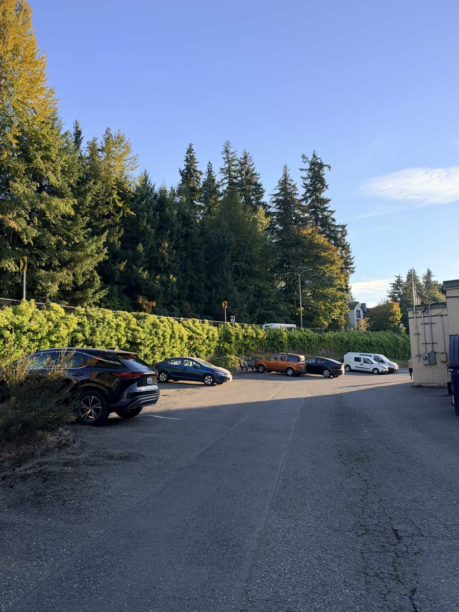 Free parking around the building